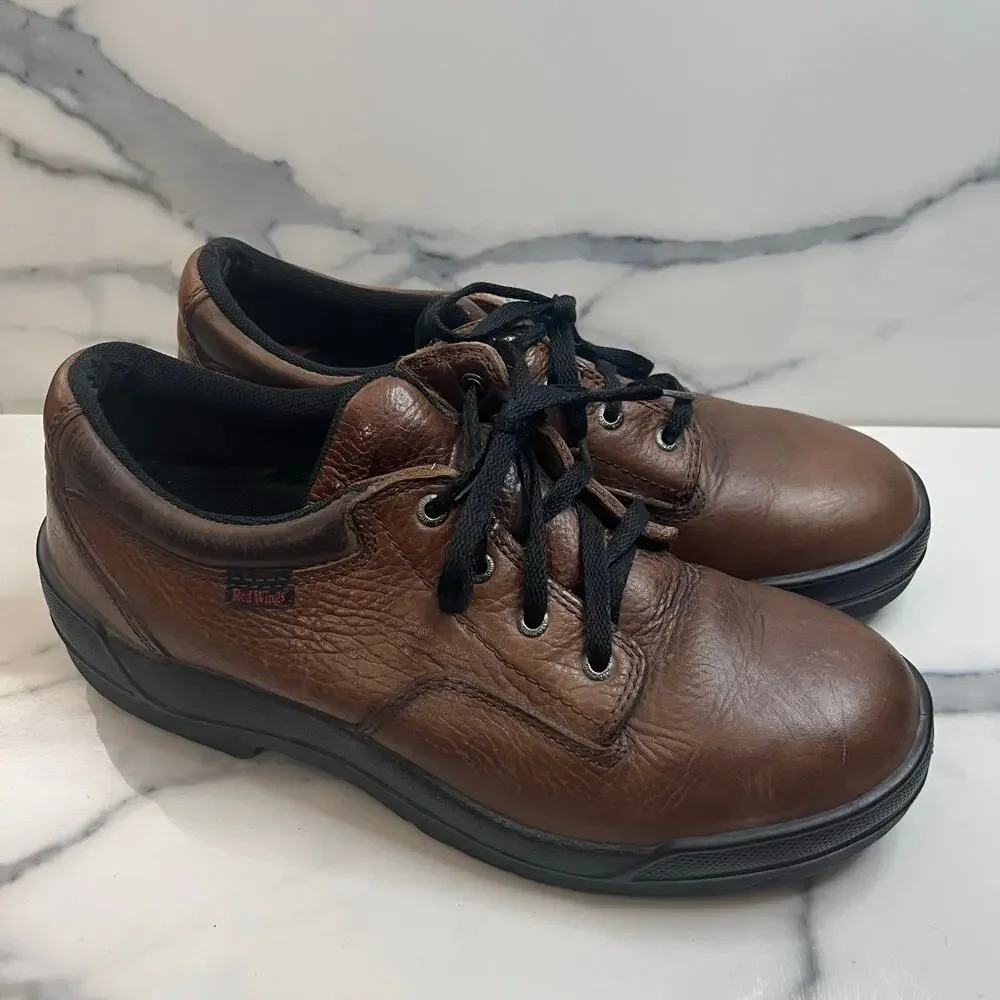 Red Wing 6611 Men's Brown Leather Steel Toe Lace-Up Work Shoes Sz 10 D Safety